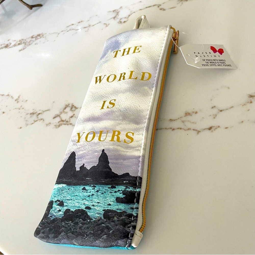 The World Is Yours Zip Pouch with Handle!